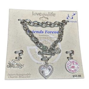 Love this Life 8" Interchangeable Charm Toggle Bracelet Women's Silver